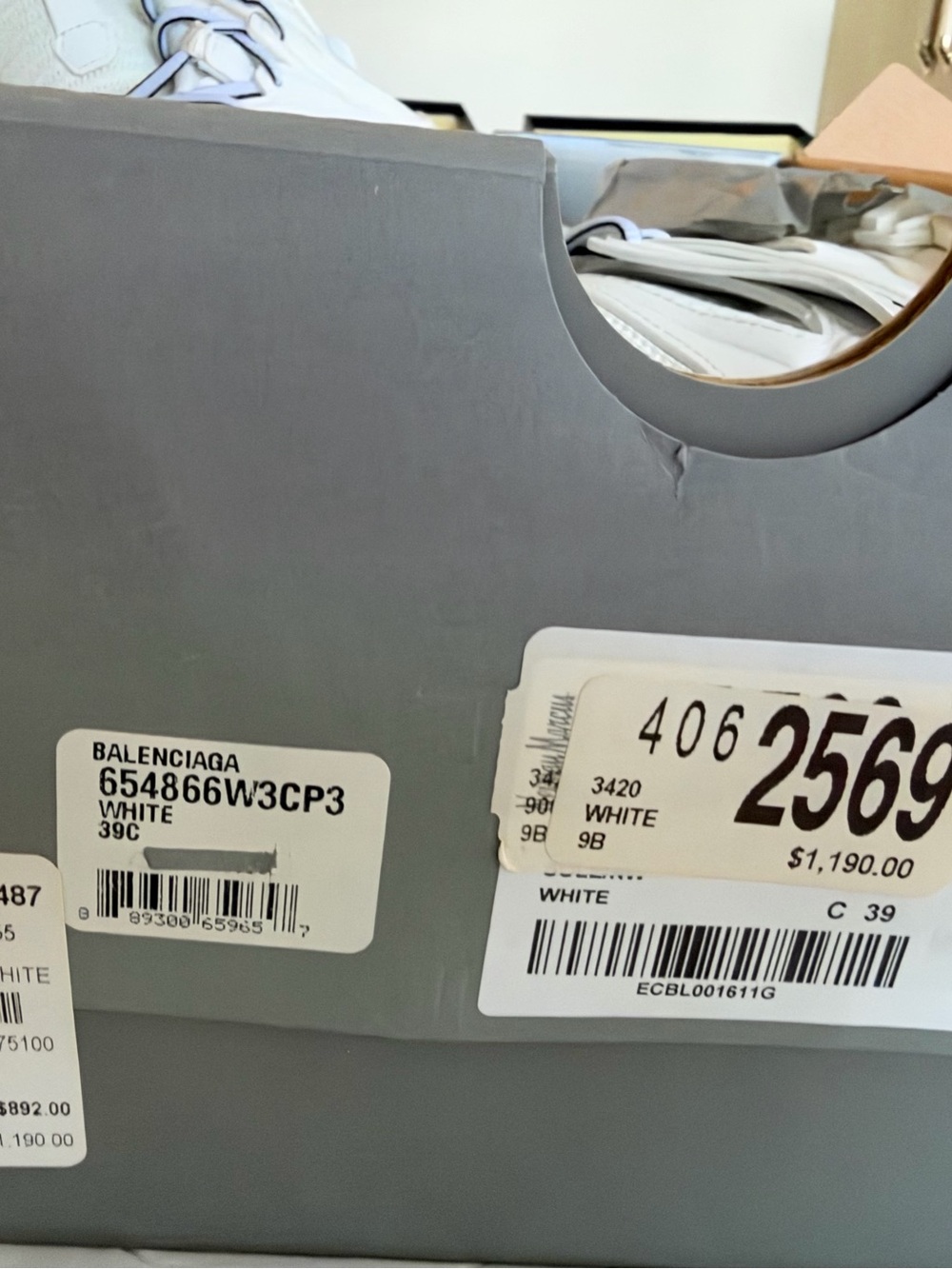 Balenciaga women's  White Track Sneakers - Picture 2 of 2